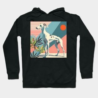 70s Whippet Vibes: Pastel Pup Parade Hoodie